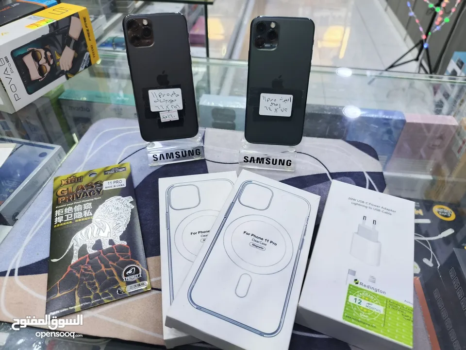 تفاح وصل iphone 11 pro جيجا 256 مغير فقط شاشة اصلية معه بكج هدية متوفر توصيل