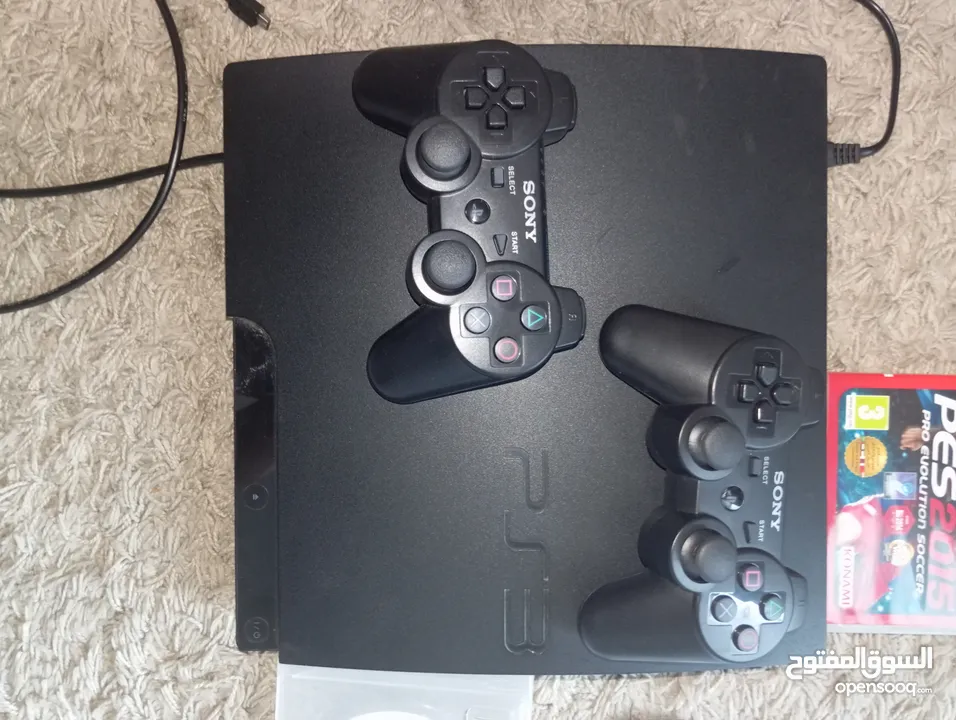 بلايستيشن 3 و2 كنترول و4 العاب playstation 3,2 controllers,4 CD games