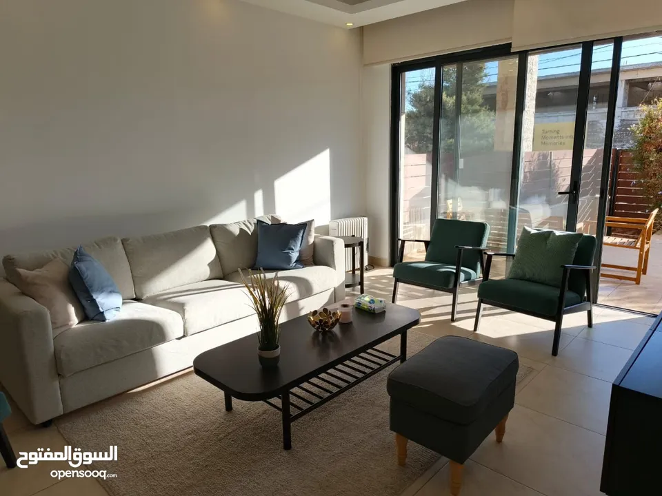 شقة ارضية مفروشة للايجار غرفتين نوم في عبدون