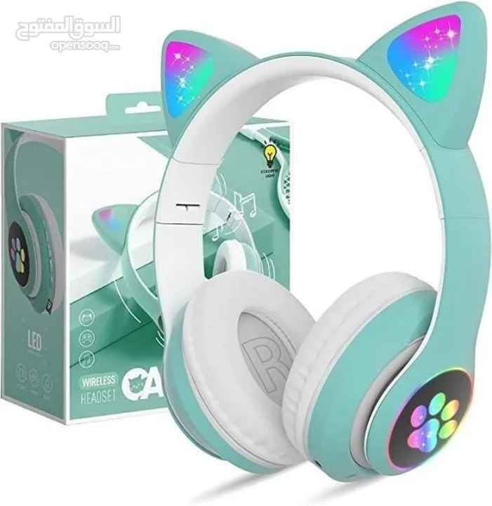 Cat Ear Headphone Bluetooth 3.5 Stereo Headset, STN-28 Audio Device, Noise Canceling and Microphone.
