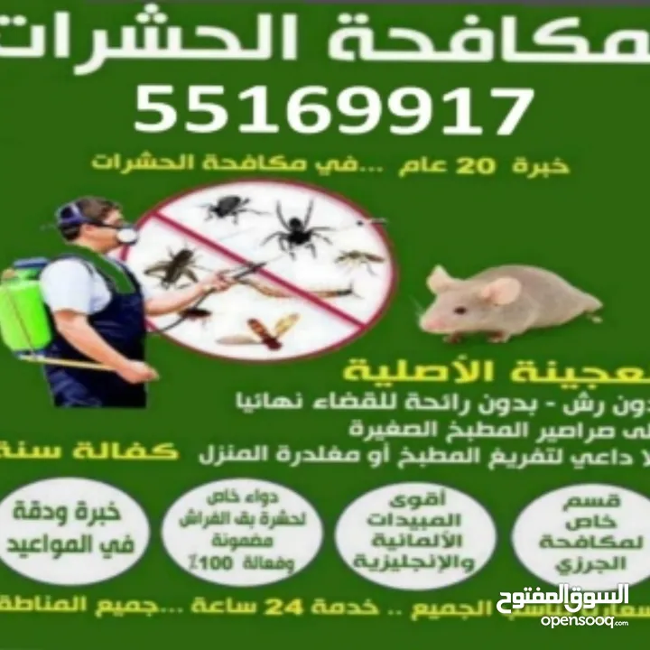 مكافحة حشرات وقوارض الكويت   مكافحة جميع انواع الحشرات بجميع مناطق ومحافظات الكويت