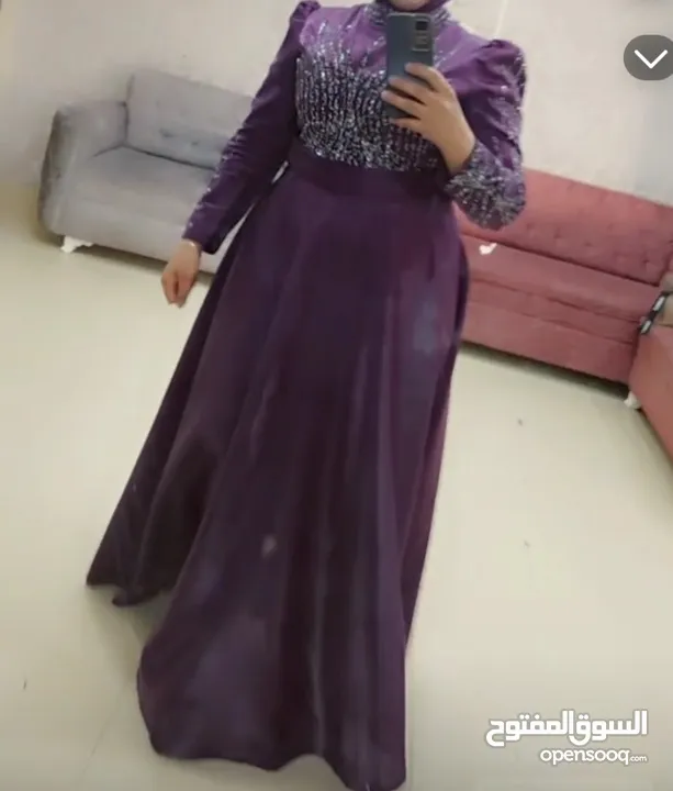 فستان سهره  لون نهدي عدد 2 كل واحد شكل (شرعي ) فستان سهره لون ذهب