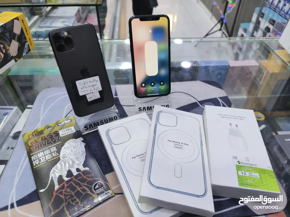 تفاح وصل iphone 11 pro جيجا 256 مغير فقط شاشة اصلية معه بكج هدية متوفر توصيل