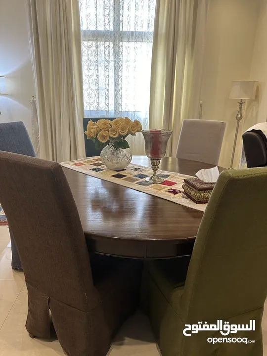 Brown Dining Table with 6 Chairs