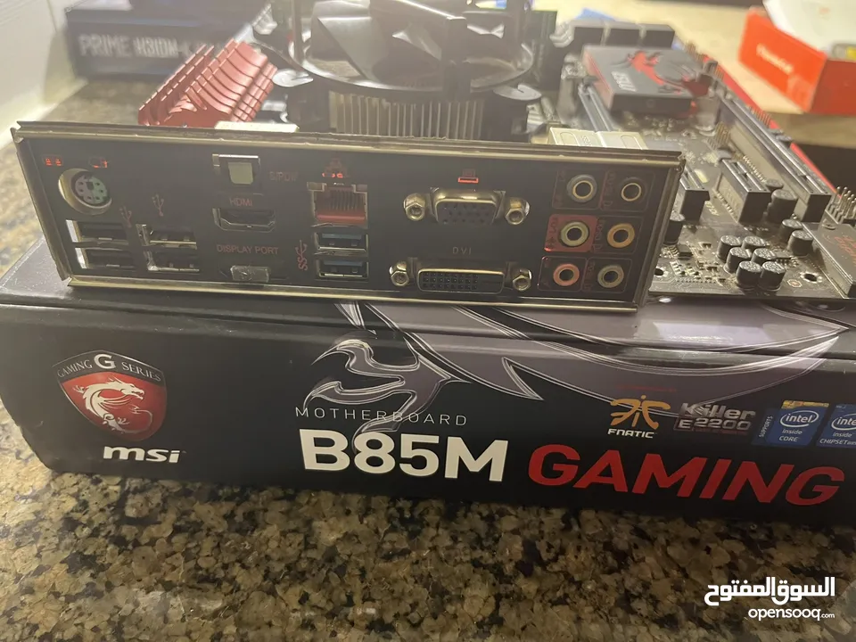 قطع كمبيوتر CPU Intel Core i5 4th Generation - Motherboard B85M GAMING - Ram 8&4 DDR3