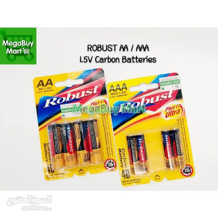 Robust AA R6 1.5V Carbon Batteries 4B Batteries