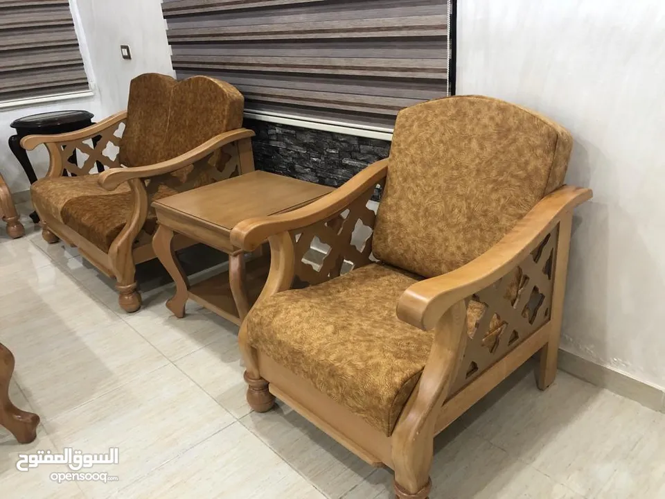 طقم موريس خشب زان 7 مقاعد