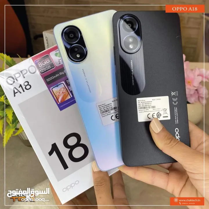 جهاز مستعمل ايام بالكرتونة oppo  A18 رام 8 جيجا 128 مكفول بالشركة متوفر توصيل