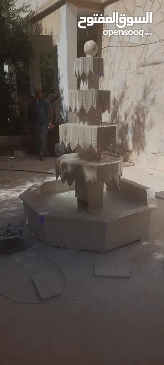 نوافير وشلالات وبابكيو احواض زريعه جميع انواع الحجر البناء والديكوارات