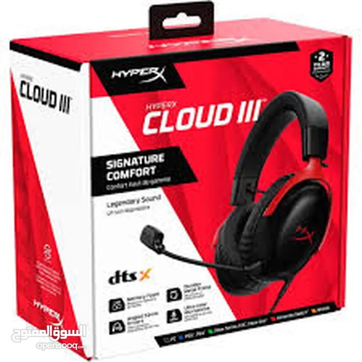 سماعة هايبر اكس كلاود 3 جديدة  اوبن بوكس بدون كرتونة  Hyberx claud 3