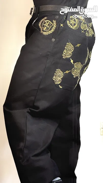 بنطلون كارغو مطرز ذهبي فخم جدااا شوف الوصف مهم جدا RARE FIND  Cargo Pants