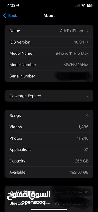 iPhone 11 Pro Max 256 GB BT 93%