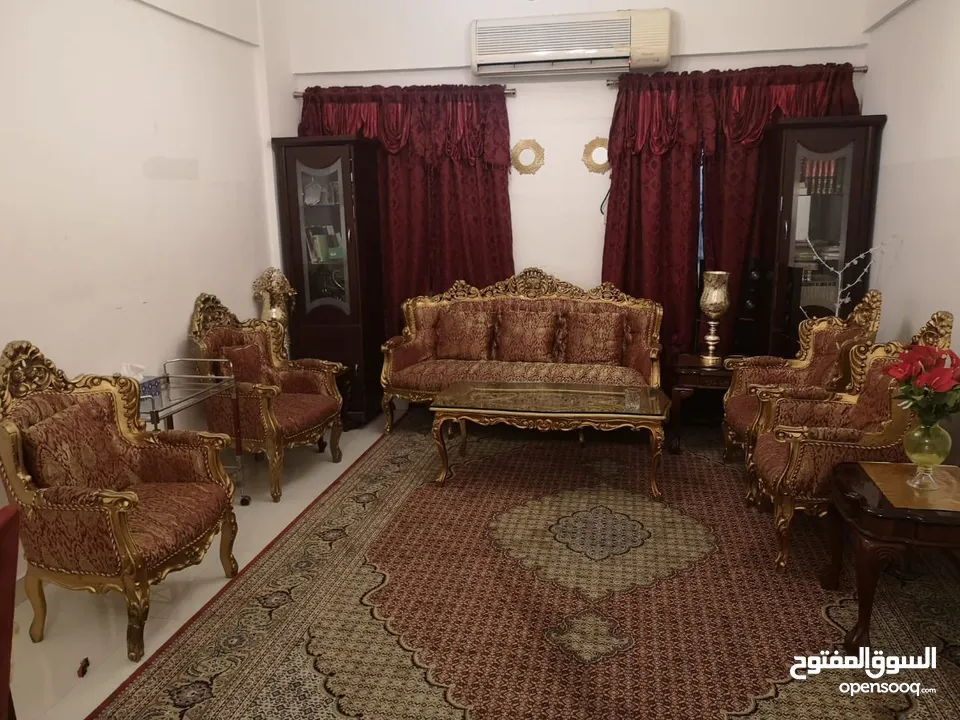 Hard wood sofa set 7 seated with central and side tables
