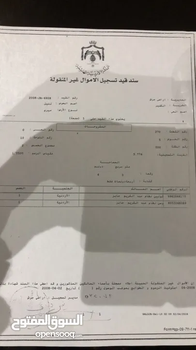 ارض زراعية غير مزروعة في قرية الكفير / جرش مساحة 4000 مترمربع