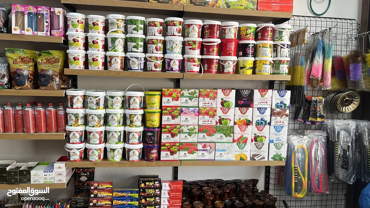 رفوف محل وديكور محل اراجيل