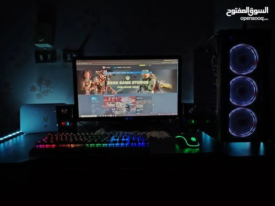 ست اب كامل جهاز بي سي جيمنج مع كرسي و طاوله