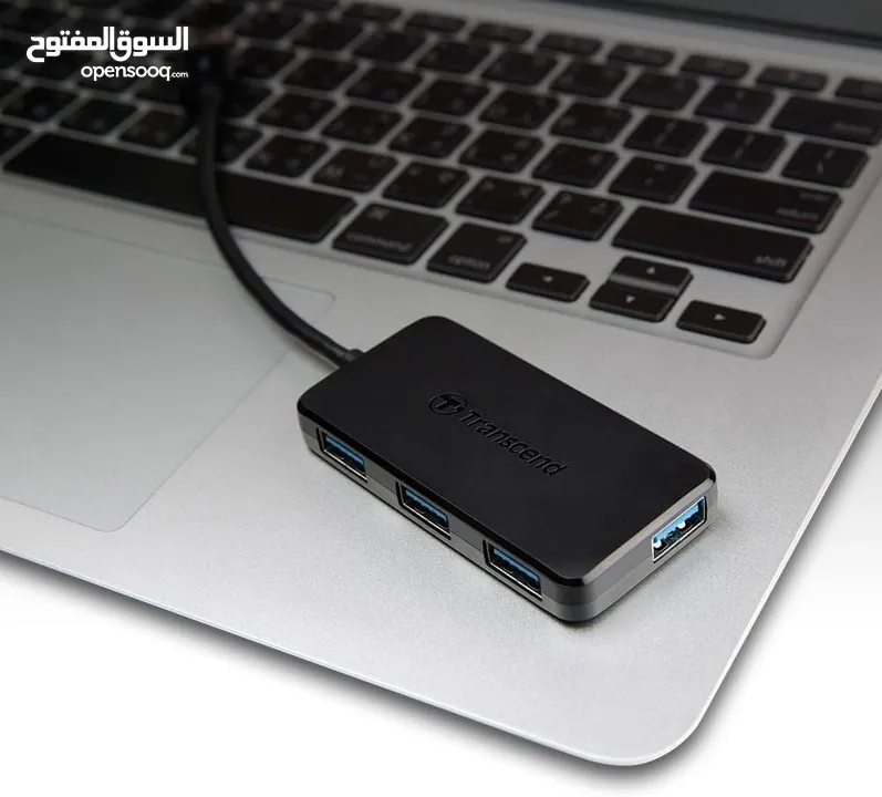 موزع  USB HUB عالي السرعة 3.1 و 4 مداخل Transcend HUB 2 Type-A 4 Port USB HUB SuperSpeed 3.0