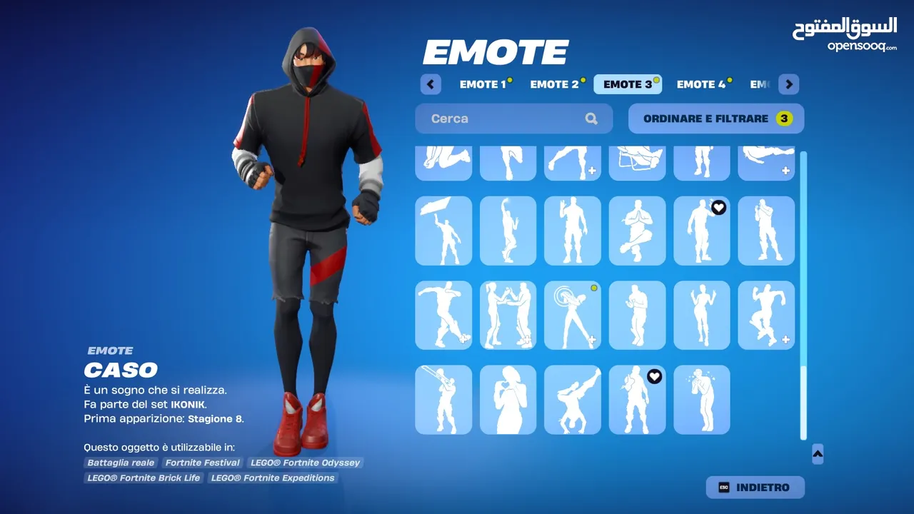 حساب فورت نايت يحتوي على سكن الآيكونك الحساب قابل للربط على جميع المنصات إكسبوكس، بلايستيشن، نينتندو