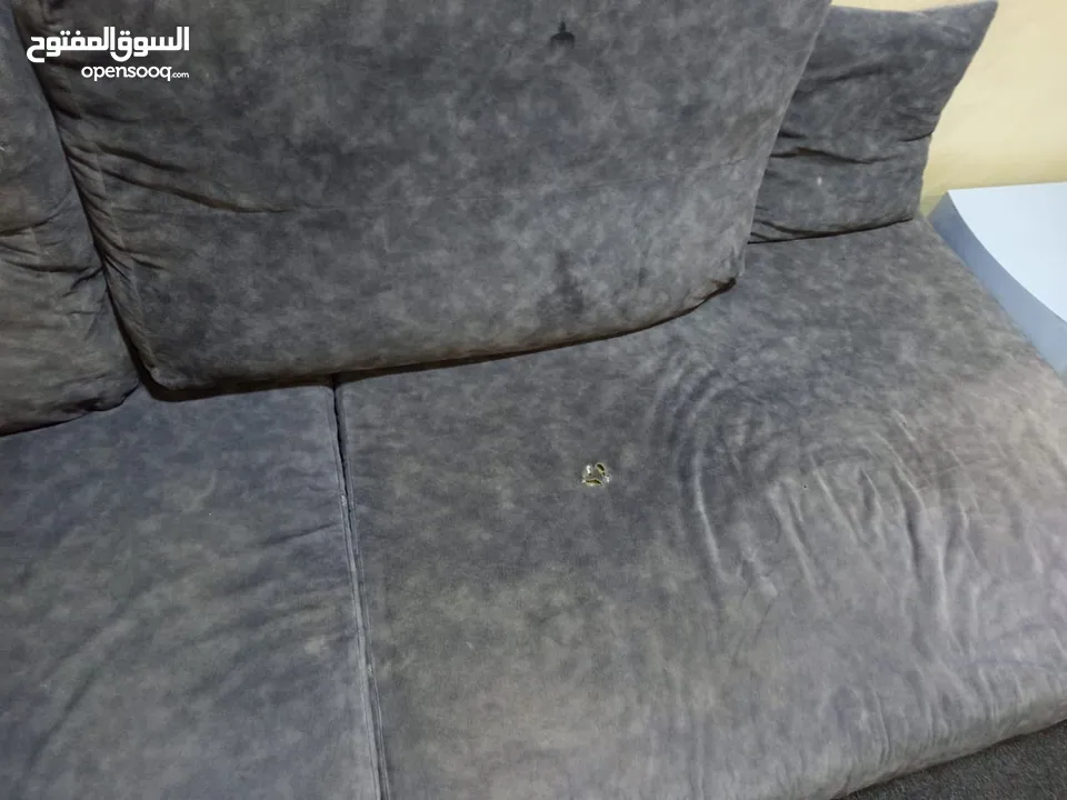 طقم كنب حرف L+ثنائية كل شيء موضح بالصورة