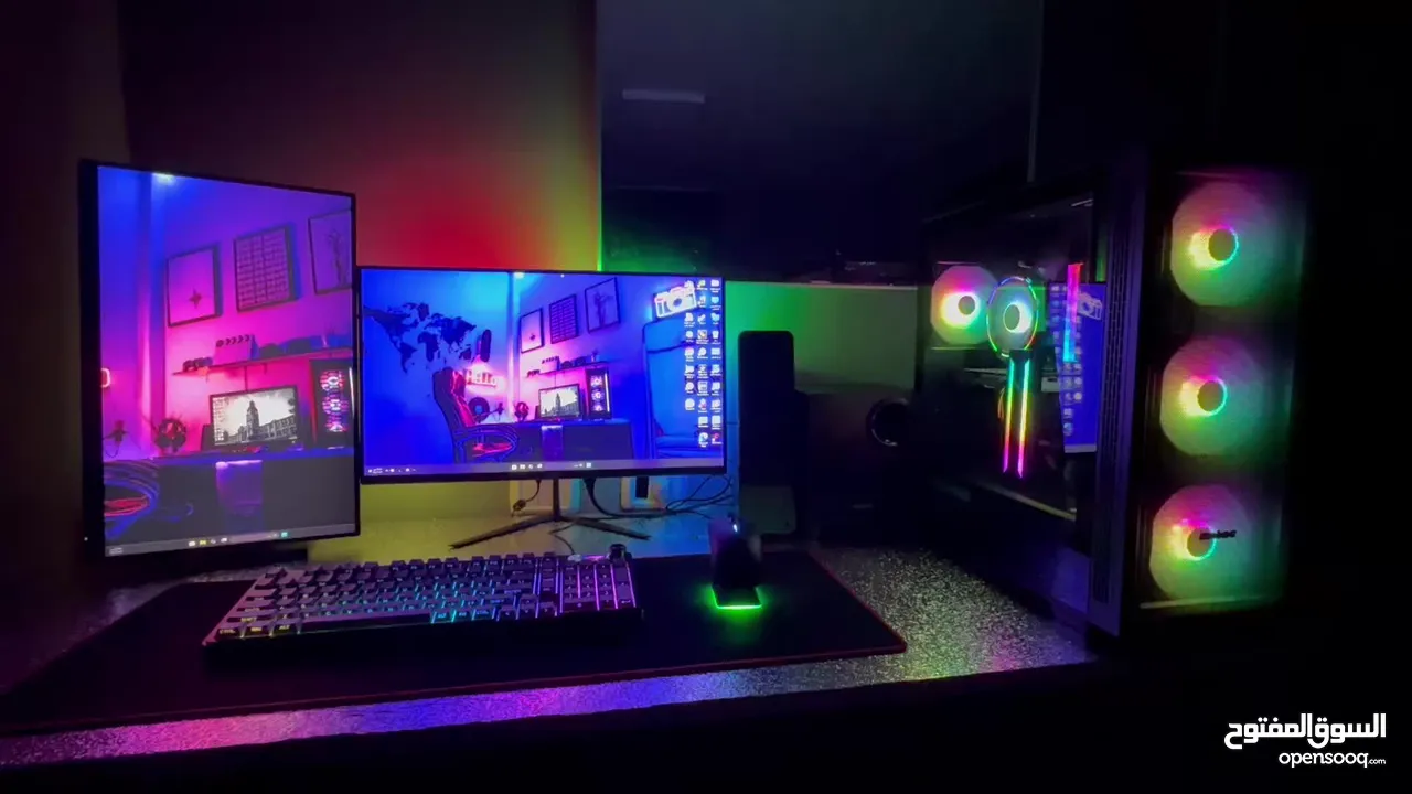 للبيع جهاز كمبيوتر كامل للألعاب والعمل الاحترافي