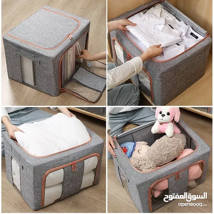 شنط تخزين صناديق ترتيب الملابس عدد 3 حجم كبير صناديق تخزين ملابس - Clothes Organiser صندوق تخزين قما