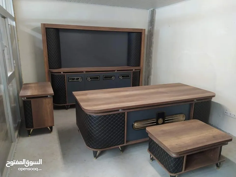 مكتب مدير ملكي قياس 240سم تصاميم مميزة بعدة الوان وقياسات حسب الطلب