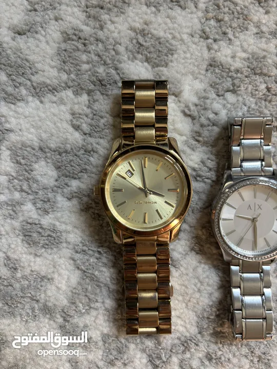 Michael Kors and Armani Exchange Women’s watches. Used but in good condition.