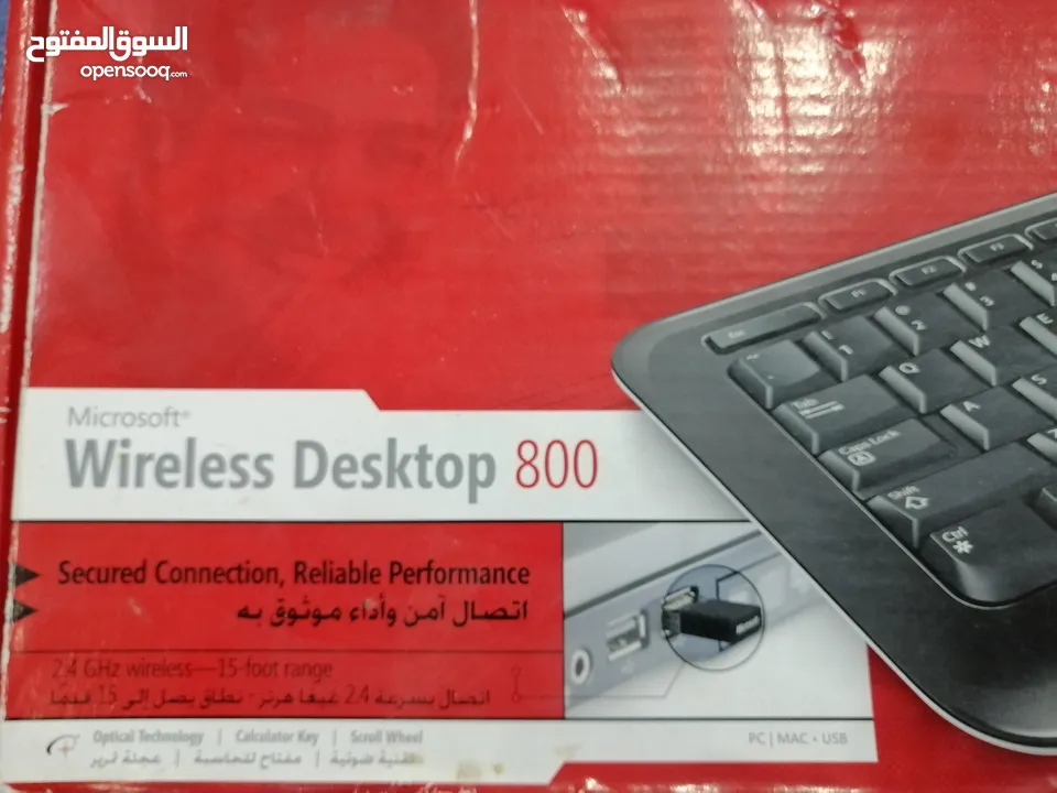 Microsoft Wireless 800 Desktop Keyboard and Mouse Set كيبورد وماوس لاسلكي نوع مايكروسوفت