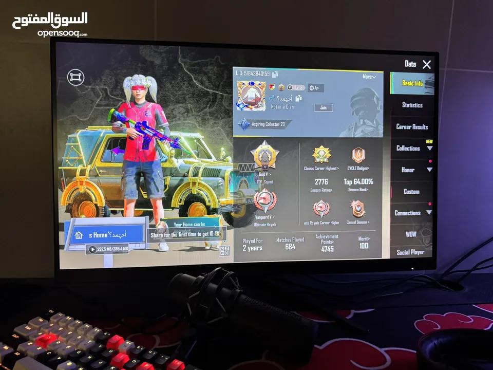 حساب ببجي لفل 60 رايق فيه 20  مثك للبيع او للبدل