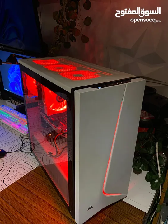 كمبيوتر ألعاب مكتبي – i5 / كرت GTX1060 6GB / رام 16GB / تخزين SSD+HDD / كيس CORSAIR RGB
