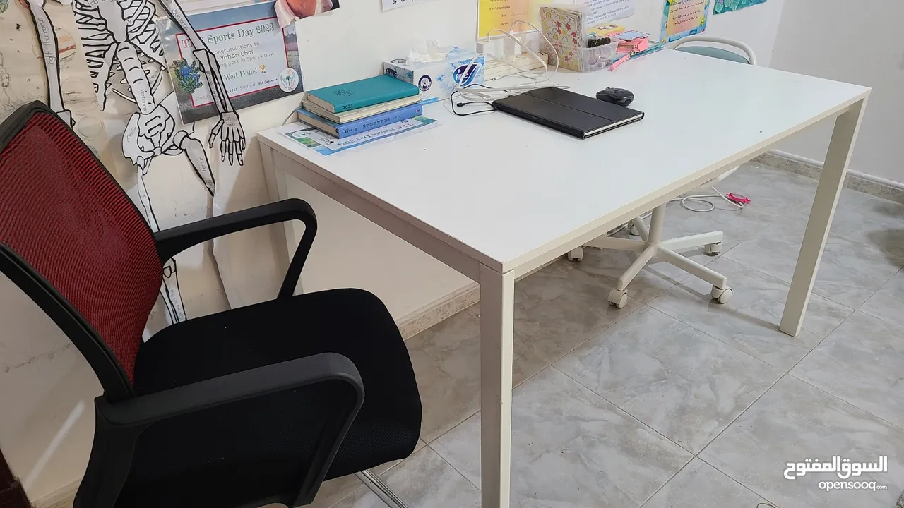 IKEA desk and chair, 28 omr