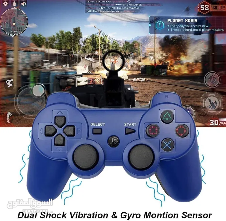 يد العاب جيمنغ بلايستيشن 3 الوان متعددة DoubleShock PS3 Controller Wireless Gamepad