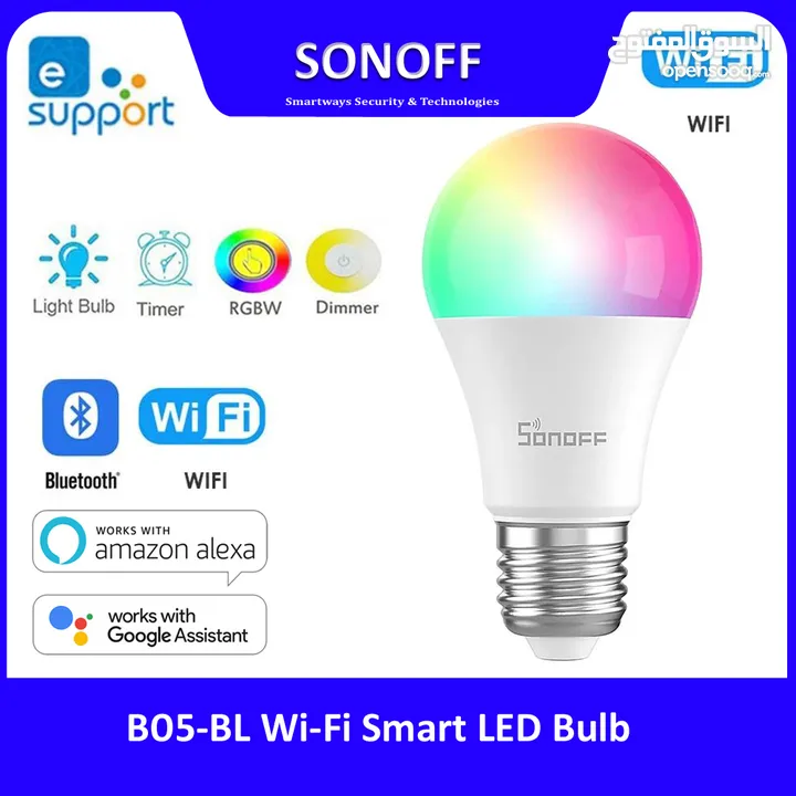 مصباح إضاءة ذكي سونوف يعمل مع اليكسا جوجل هوم SONOFF Wi-Fi Smart Led Bulb ALEXA GOOGLE