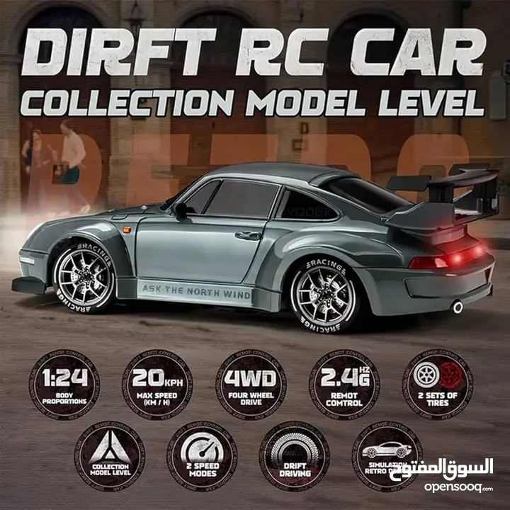 Remote Control Drifting Car, 1:24 Multicolored RC Car