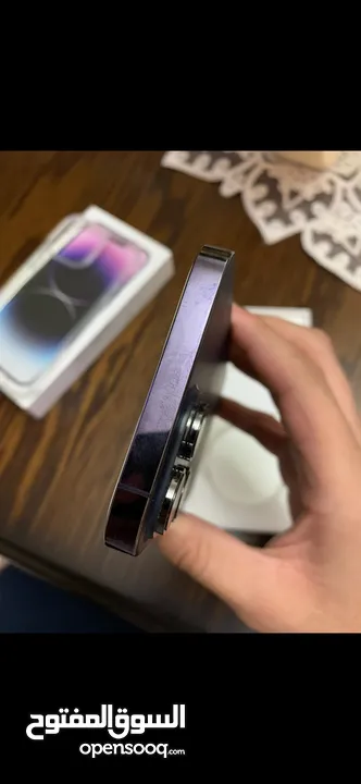 آيفون 14 pro max 128gb لم يتم تغيير اي قطعة بالجهاز معا كامل اغراضو الكرتونة ووصلة الشاحن