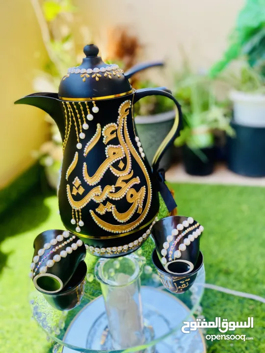 دلات قهوة وفناجين ومناديل ام العريس وغيرها