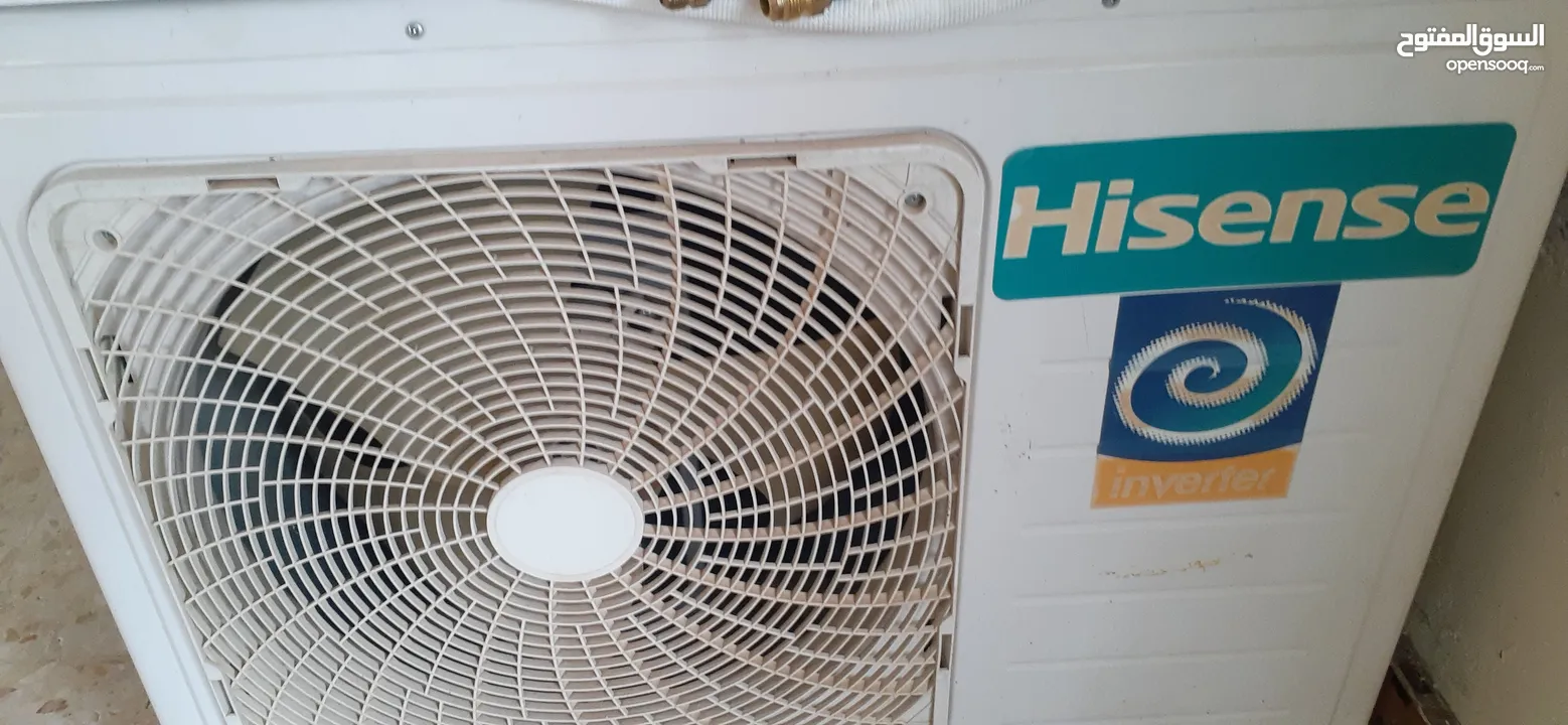 مكيف hisense مستعمل بحالة الجديد انفيرتر طن ونص حامي بارد