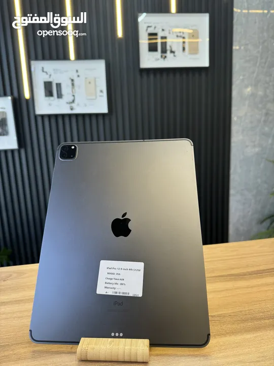 iPad Pro 12.9 إنش  الجيل الرابع  512GB  Wi-Fi  بطارية 86%