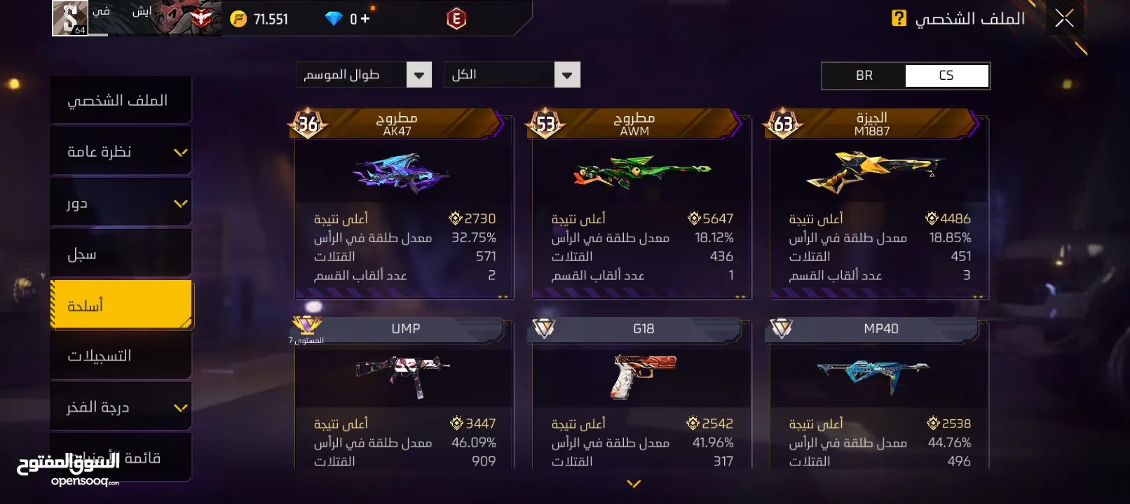 حساب فري فير للبيع بسعر مناسب وجه لا وجه