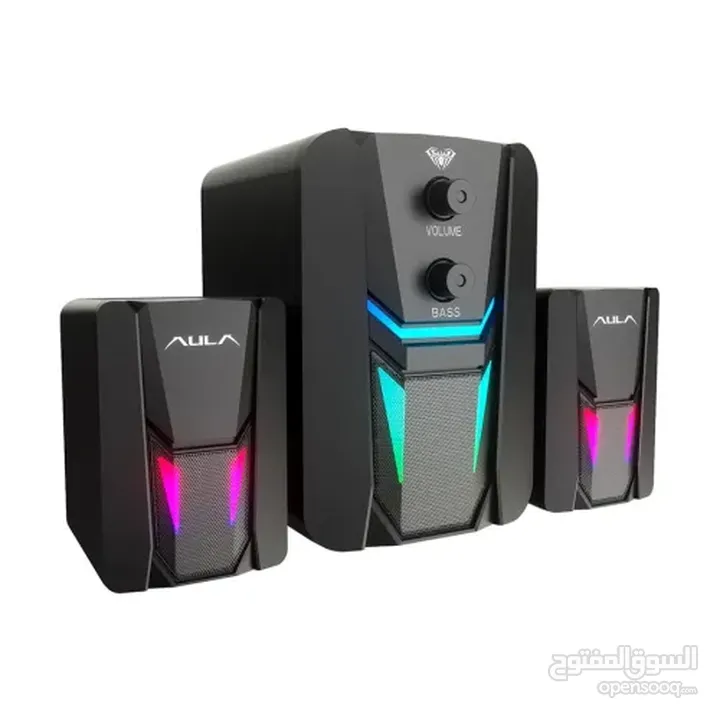 سماعات كمبيوتر جيمنغ  مضيئة مميزة  Aula Speaker N-189 Gaming RGB Lights OG