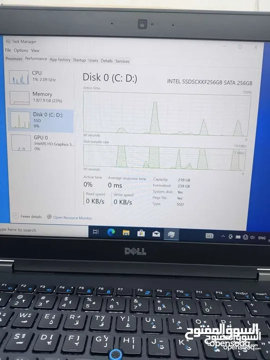 كور أي 7 الجيل 6 .الهارد 256  ssd . الرام 8 .   حجم الشاشة 14