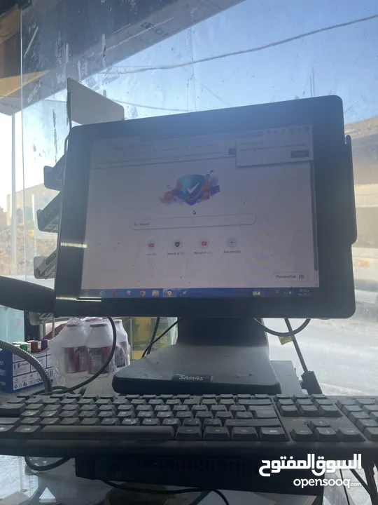 جهاز كمبيتور مع برنامج محاسبي وباركود