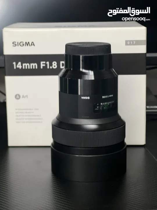 سكما ارت 14mm فتحة 1:8 للسوني sigma عدسة