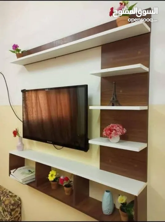 رف شاشة التلفزيون خشب لامنيت مميز