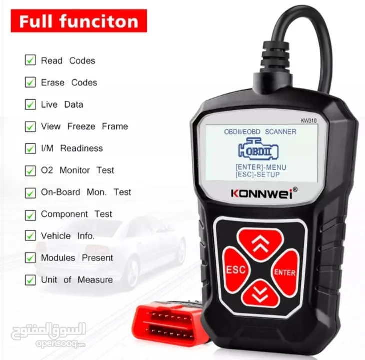 جهاز فحص السيارات المتوافقة مع بروتوكول (OBD2).... ( Portable OBD2 scanner)