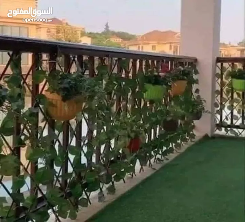 رول ورق شجر اخضر كثيف3 متر ب متر  للمداخل والبرندات واالحيطان