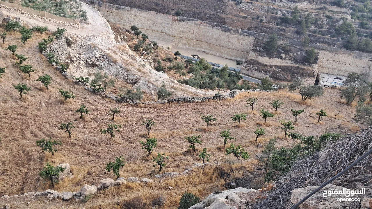 أرض في بيت كاحل مطلة على واد القف  شارع هيكلي لها من واد القف عرض 8 متر وشارع عرض 6م من بيت كاحل