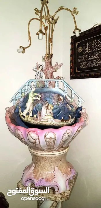 fountain italy Porcelain Capodimonte water with lights for Home-Garden-Office WhatsAp in description