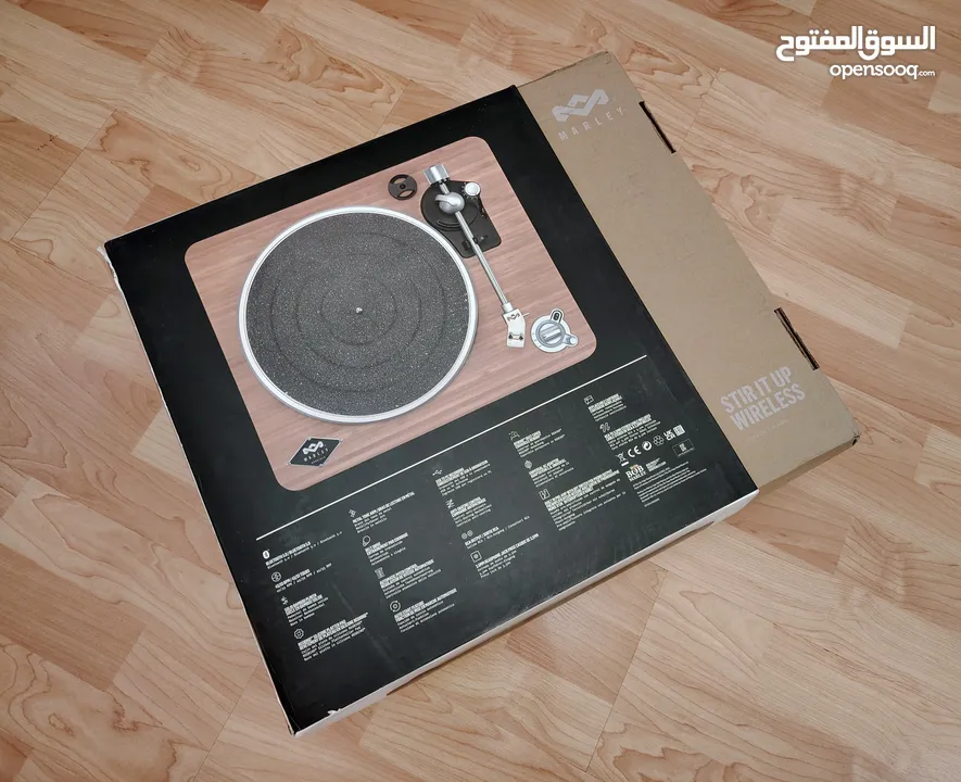 Marley Stir It Up Bluetooth Turntable Records Player  جهاز جرامافون، مشغل اسطوانات أصلي جديد بلوتوث