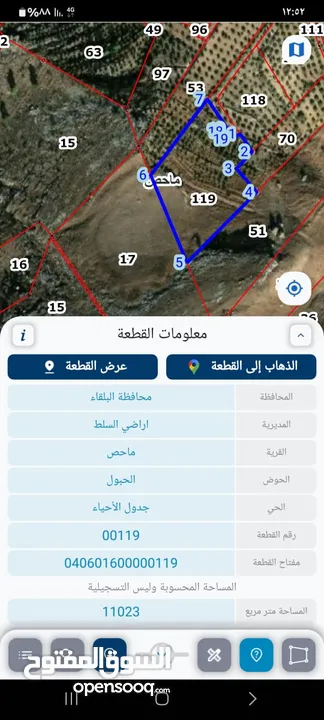 11 دونم للبيع في ماحص نزول وادي شعيب